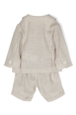 Completo monopetto in misto lino color sabbia FAY KIDS | FU3520I0215166